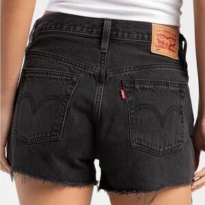 Levi's Black Jean Shorts High-Waisted Cut-Off